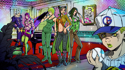 With the rest of the group in STONE OCEAN