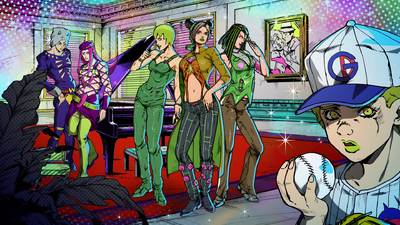 Com o resto do grupo Joestar em STONE OCEAN