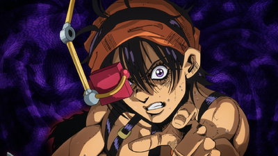 Narancia horrified upon seeing the innocent child that Diavolo has tied up