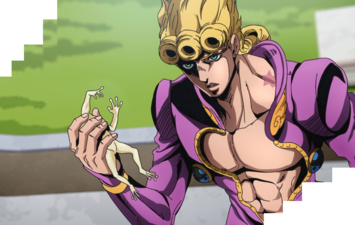 Giorno's birthmark in the anime