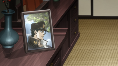 A framed picture on Holy's table