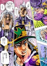 Jotaro realizes he was too slow to stop Pucci from causing more destruction and chaos.