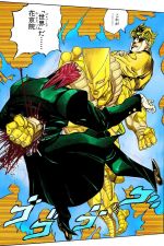 DIO kills Kakyoin by using The World to punch through his abdomen