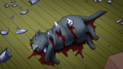 Tama's death after being impaled by glass shards.