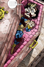 For betraying him, Nukesaku is sliced into pieces by DIO and placed in his coffin