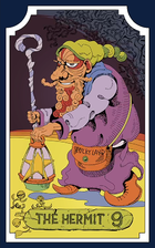 Tarot card representing the Hermit