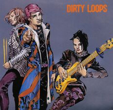 Capa de Dirty Loops "Versão Completa Loopificada". Desenhada por Araki