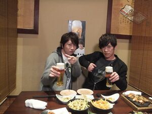 Kensho and Daisuke Ono drinking