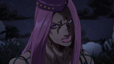 Anasui asks Jolyne for her consent in order to kill the Green Baby