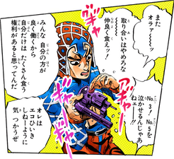 Mista persuades his Stand to reconcile