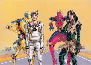 Download Jojolion - Josuke Higashikata and Soft & Wet Stand in Action  Wallpaper