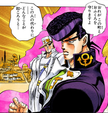 Josuke swear to protect Morioh, after his grandfather's death