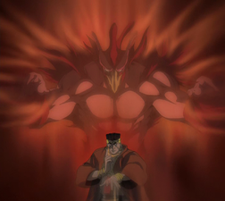 Usando o Magician's Red contra Jotaro