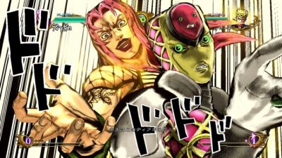 Diavolo and King Crimson upon activation of a Great Heat Attack