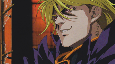 Keyframe of Dio looking on, after using the Stone Mask