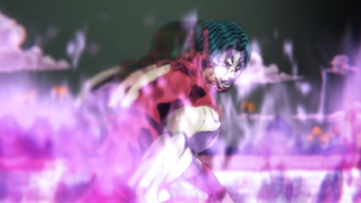 Rikiel appearing blurry to Jolyne as the rods steal the heat from her thalamus