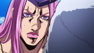 Anasui realizing that Weather Report has regained his past memories