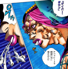 Diver Down embedding chocolate into Anasui's face to alter his appearance