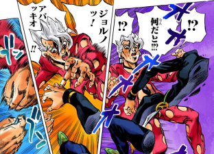 Fugo being dragged into the Mirror World