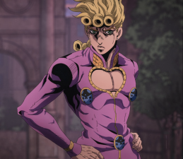 Giorno announcing Diavolo must be hiding in somebodies body