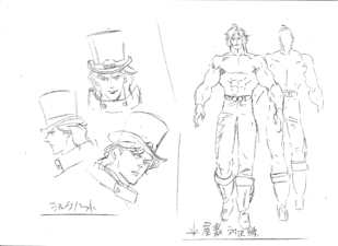 Phantom Blood Movie Dio's Experiment Outfit removed and Heads of Perspective Model Sheet