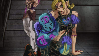 Emerging from Jolyne's body after saving her from Kenzou's attack