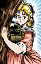 Erina takes a grape basket to Jonathan