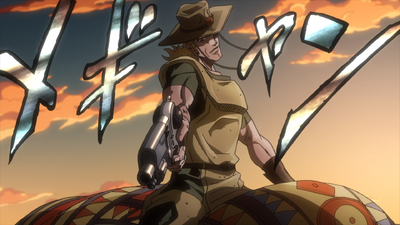 Hol Horse summoning his Stand, Emperor
