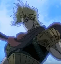 Dio standing atop the rock formation in the Phantom Blood Movie 2004 Test Pilot