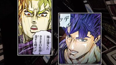 Panel of Jonathan expressing his rage against Dio's injustice