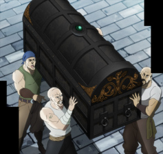 Dio's coffin in the last episode of the Part 1 Anime