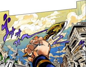 The Arrow lands in Giorno's hand