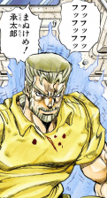 Joseph jokingly imitates DIO after being revived with his blood