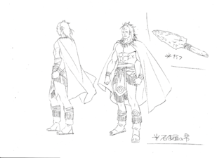 Aztec chief body perspective model sheet from the Phantom Blood movie