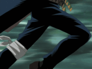 Swiftly runs & gets face-to-face with Kakyoin