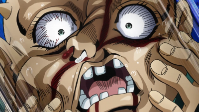 Shigechi's face mangled from the explosion