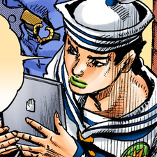 Josuke's tablet computer in JJL Chapter 59