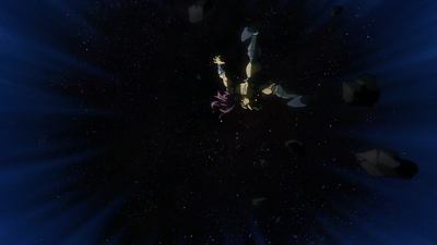 Kars is sent flying into the vacuum of space!