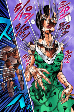 The woman targeted by Melone disintegrates from Baby Face's ability