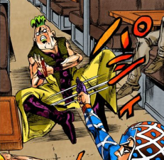 Pesci is threatened by Mista