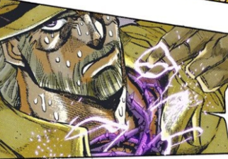 Joseph using the Ripple with Hermit Purple to defend against DIO