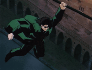 Using a zipline made out of Hierophant Green to save Joseph from DIO's building