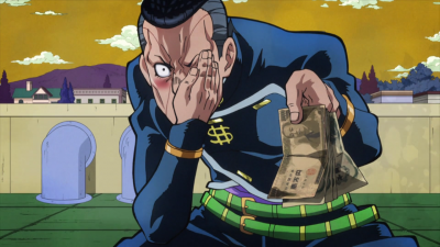 Okuyasu baits Shigechi closer to him with cash.