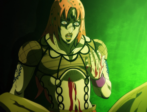 Diavolo realizing he's been stabbed
