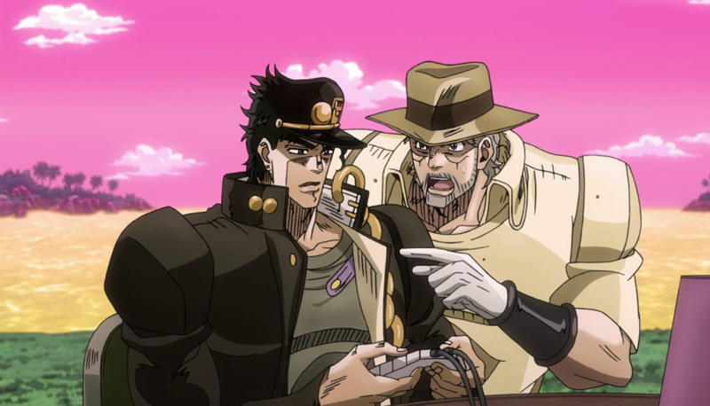 File:Jotaro plays against Terence T D'Arby (Anime).png