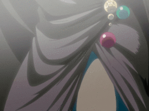 Enya's introduction in the 2000 OVA's, as a curvaceous young woman which is caused by her illusive stand ability (Ep. 1)
