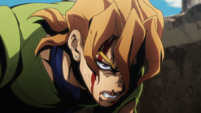 Fugo's expression after trying to send his comrades a message