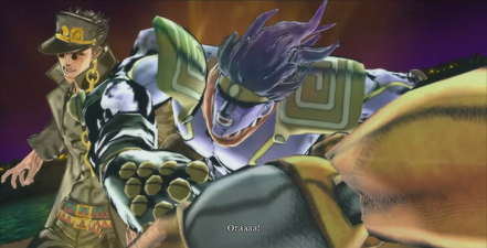 Star Platinum defeats The World in chapter 1 of Story Mode