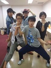 JoJo raDIO cast pose from Tomokazu Sugita's blog