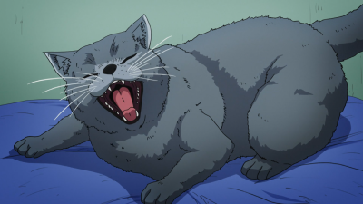 Tama yawns in preparation to sleep, not caring about Shinobu's threat.